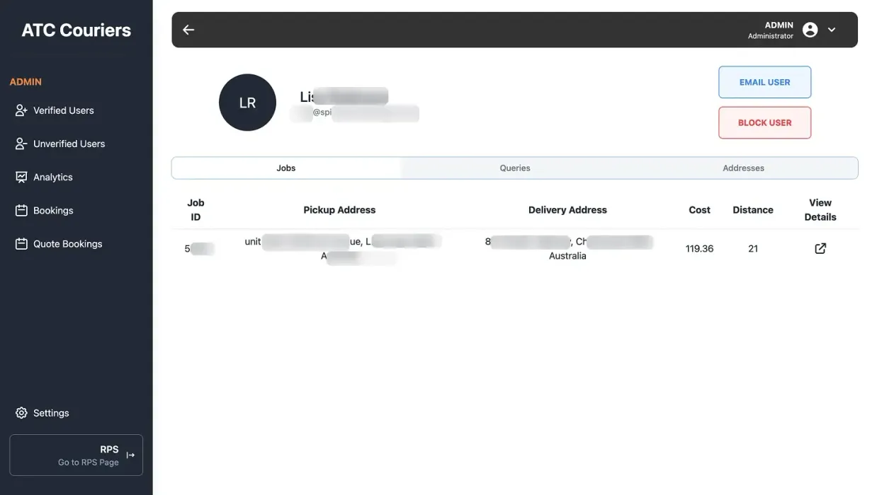 User Details Page
