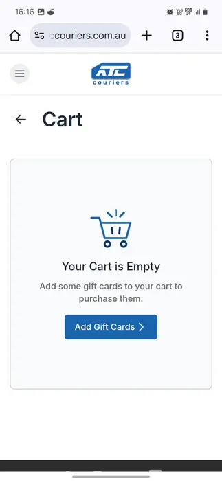 Mobile Cart Page