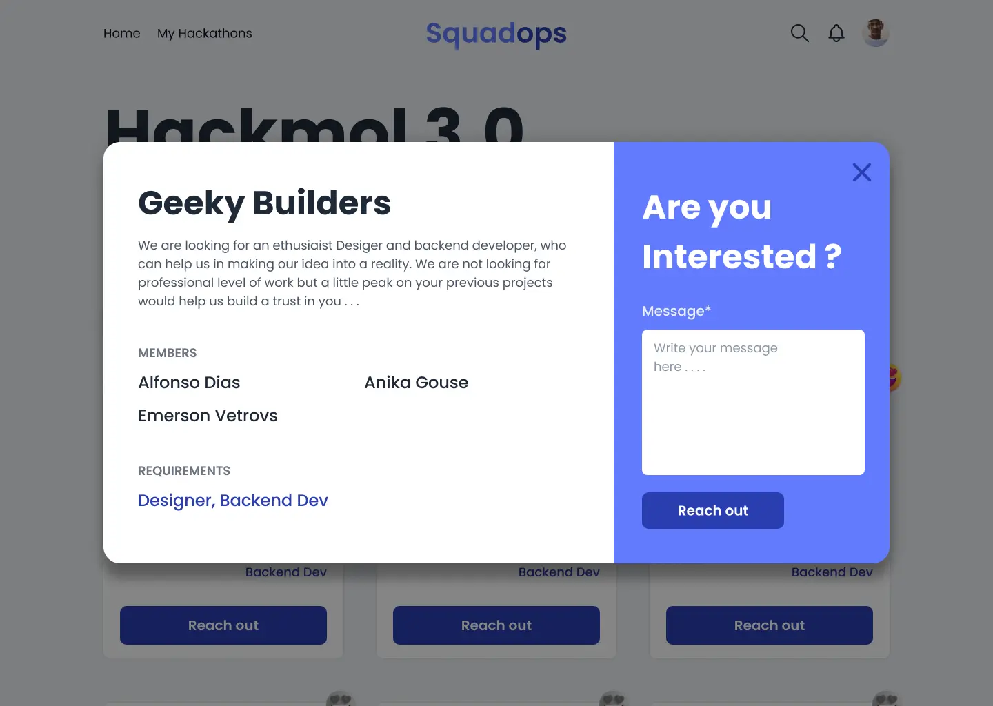 Apply Modal